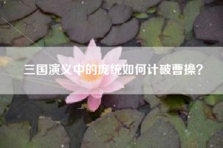 三国演义中的庞统如何计破曹操？