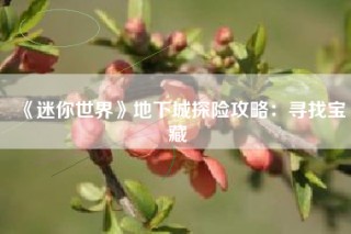 《迷你世界》地下城探险攻略：寻找宝藏