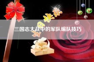 三国志大战中的军队编队技巧