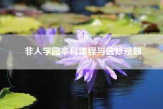 非人学园本科课程与选修规划