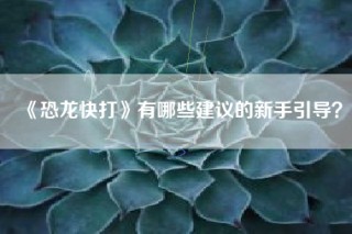《恐龙快打》有哪些建议的新手引导？