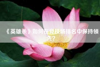 《英雄杀》如何在竞技场排名中保持领先？