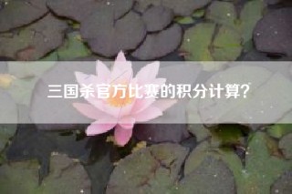 三国杀官方比赛的积分计算？