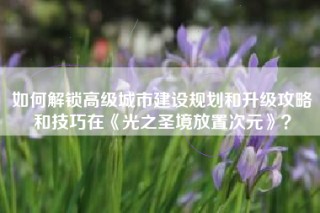 如何解锁高级城市建设规划和升级攻略和技巧在《光之圣境放置次元》？