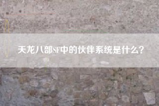 天龙八部SF中的伙伴系统是什么？
