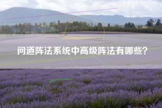 问道阵法系统中高级阵法有哪些？