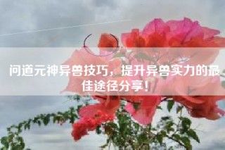 问道元神异兽技巧，提升异兽实力的最佳途径分享！