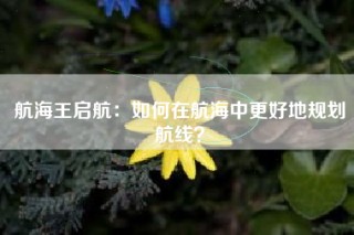 航海王启航：如何在航海中更好地规划航线？