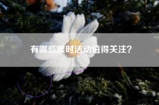 有哪些限时活动值得关注？