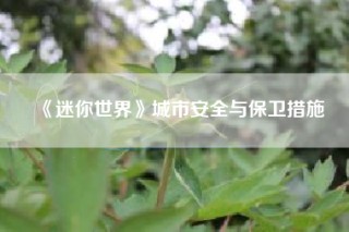 《迷你世界》城市安全与保卫措施