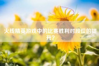 火线精英游戏中的比赛胜利对段位的提升？