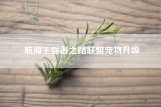 航海王强者之路联盟宠物升级