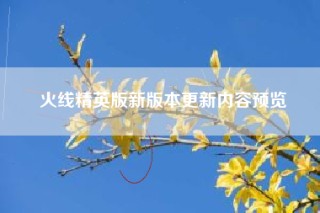 火线精英版新版本更新内容预览