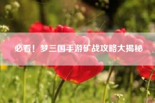 必看！梦三国手游矿战攻略大揭秘