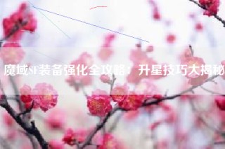 魔域SF装备强化全攻略：升星技巧大揭秘