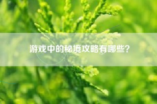 游戏中的秘境攻略有哪些？