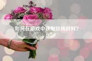 如何在游戏中获取珍稀材料？