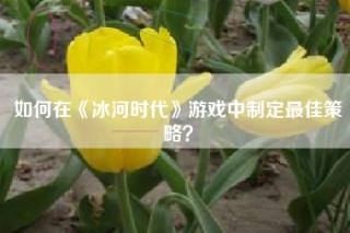 如何在《冰河时代》游戏中制定最佳策略？