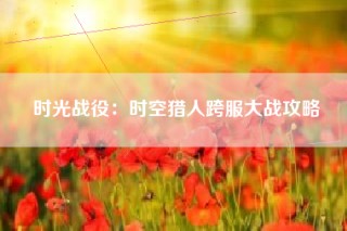 时光战役：时空猎人跨服大战攻略