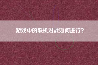 游戏中的联机对战如何进行？