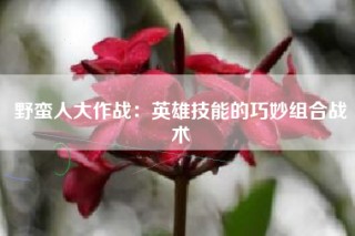 野蛮人大作战：英雄技能的巧妙组合战术