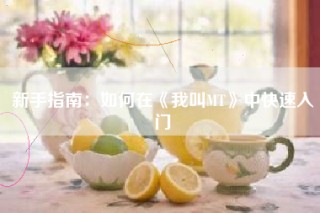 新手指南：如何在《我叫MT》中快速入门