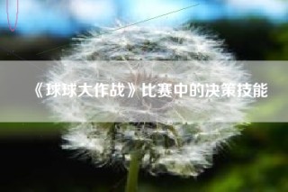 《球球大作战》比赛中的决策技能