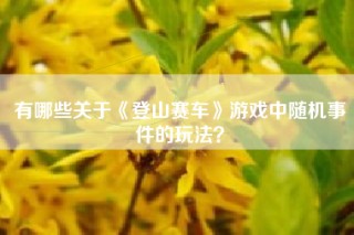 有哪些关于《登山赛车》游戏中随机事件的玩法？