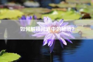 如何解锁问道中的秘境？