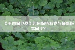 《王国保卫战》如何保持游戏与最新版本同步？