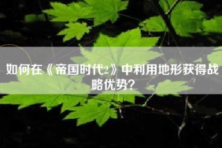 如何在《帝国时代2》中利用地形获得战略优势？