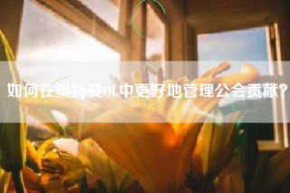 如何在奥特曼OL中更好地管理公会贡献？