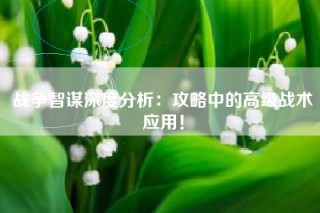 战争智谋深度分析：攻略中的高级战术应用！