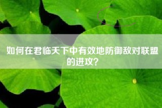 如何在君临天下中有效地防御敌对联盟的进攻？