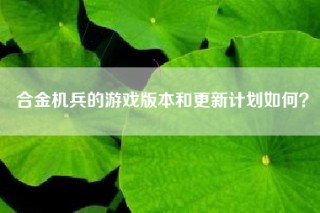 合金机兵的游戏版本和更新计划如何？