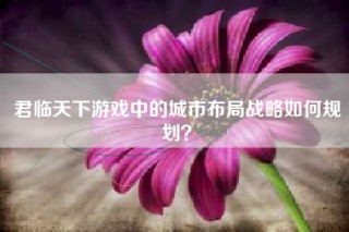 君临天下游戏中的城市布局战略如何规划？