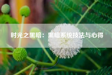 时光之黑暗：黑暗系统技法与心得  第1张