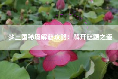梦三国秘境解谜攻略：解开谜题之道  第1张