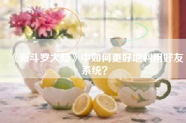 《新斗罗大陆》中如何更好地利用好友系统？  第1张