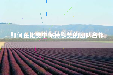 如何在比赛中保持默契的团队合作  第1张