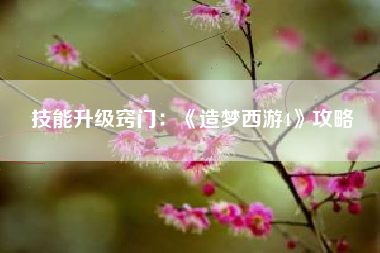 技能升级窍门：《造梦西游4》攻略  第1张