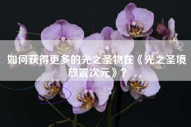 如何获得更多的光之圣物在《光之圣境放置次元》？  第1张