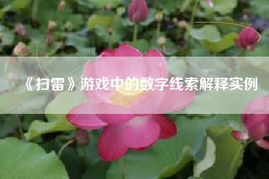 《扫雷》游戏中的数字线索解释实例  第1张