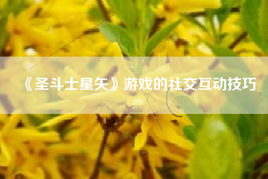 《圣斗士星矢》游戏的社交互动技巧  第1张