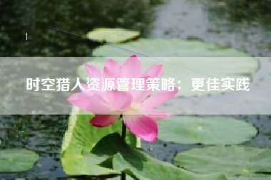 时空猎人资源管理策略：更佳实践  第1张