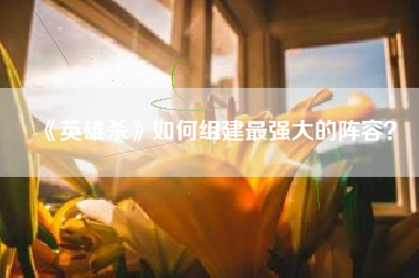 《英雄杀》如何组建最强大的阵容？  第1张