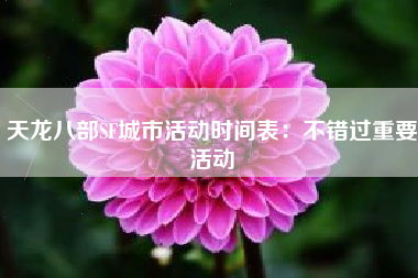 天龙八部SF城市活动时间表：不错过重要活动  第1张