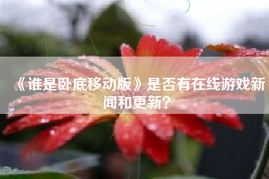 《谁是卧底移动版》是否有在线游戏新闻和更新？  第1张