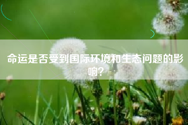 命运是否受到国际环境和生态问题的影响？  第1张