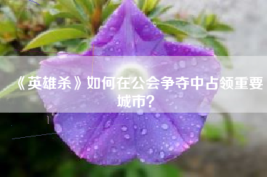 《英雄杀》如何在公会争夺中占领重要城市？  第1张